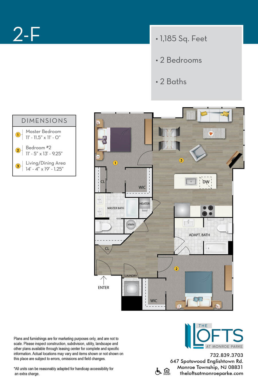 The Lofts at Monroe Park Apartment Floor Plan 2F